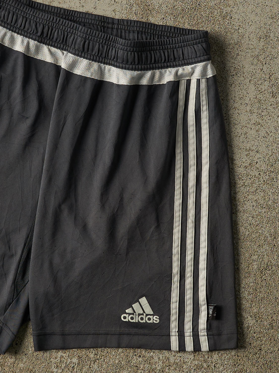 Vintage Y2K Charcoal Grey Adidas Track Shorts (26x8)
