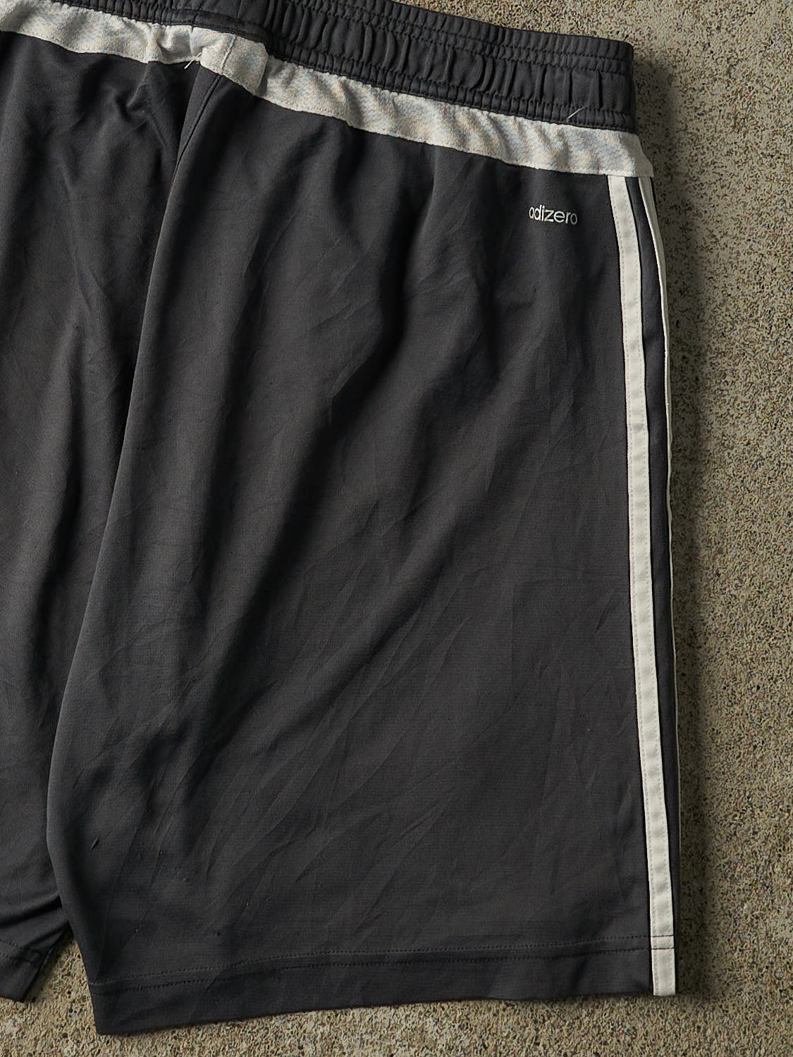 Vintage Y2K Charcoal Grey Adidas Track Shorts (26x8)