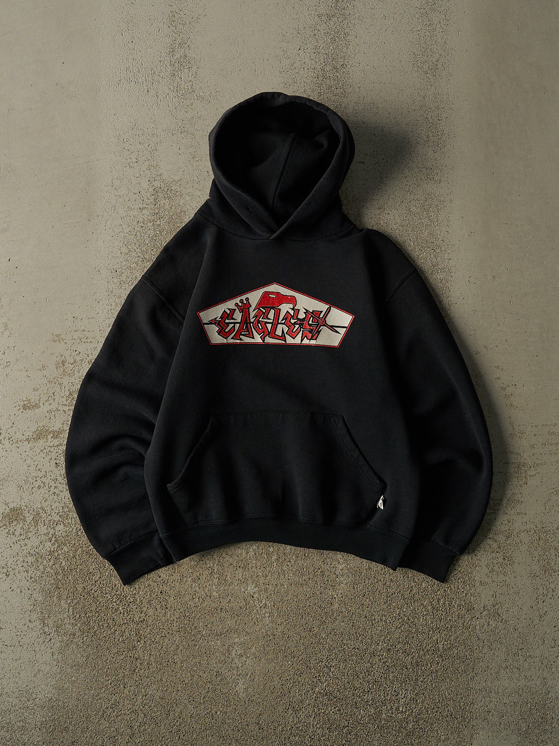 Vintage Y2K Black Russell Athletic Eagles Hoodie (XXS/XS)