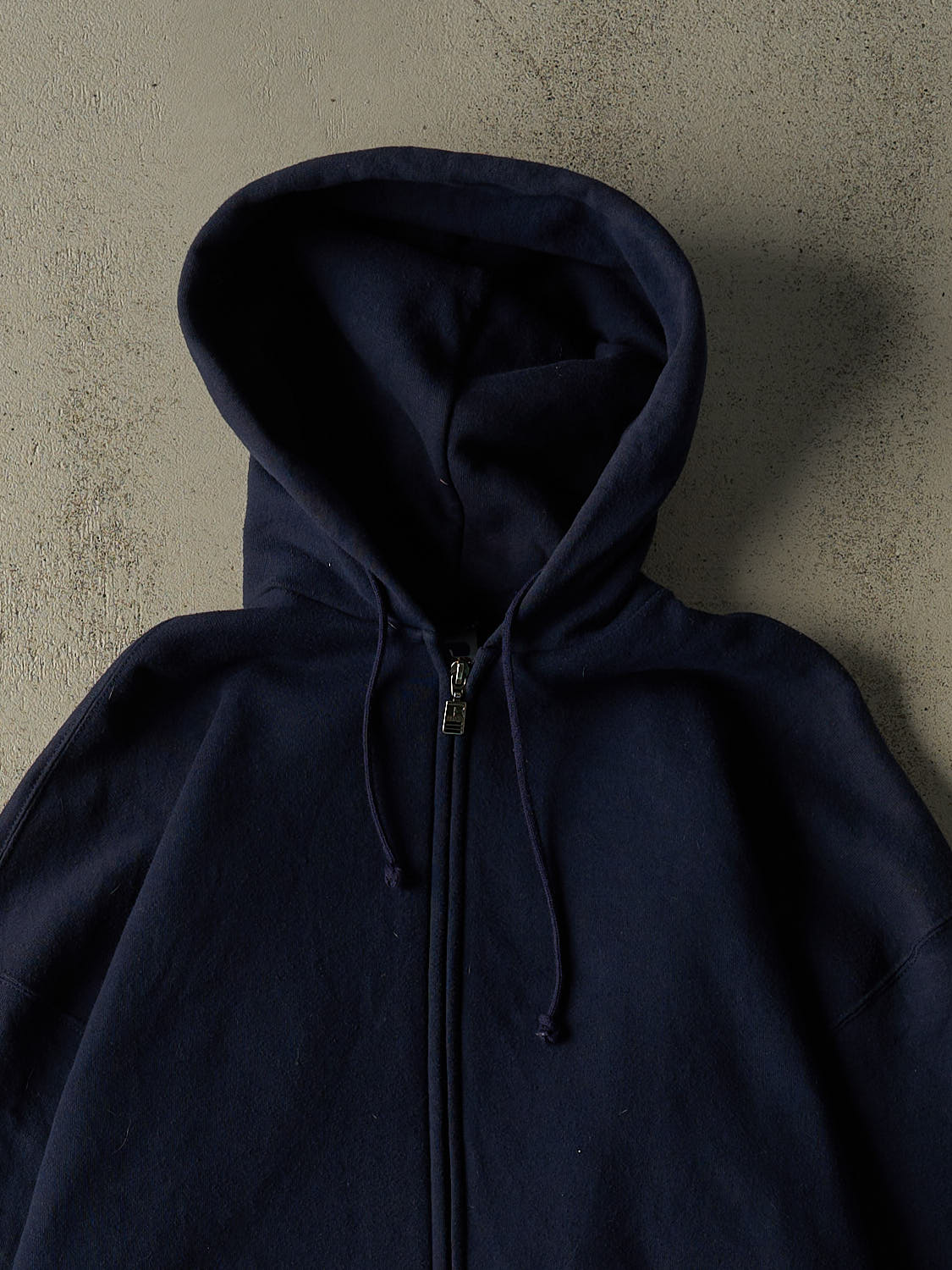 Vintage 90s Navy Blue Russell Athletic Blank Zip Up Hoodie (XXL/XXXL)