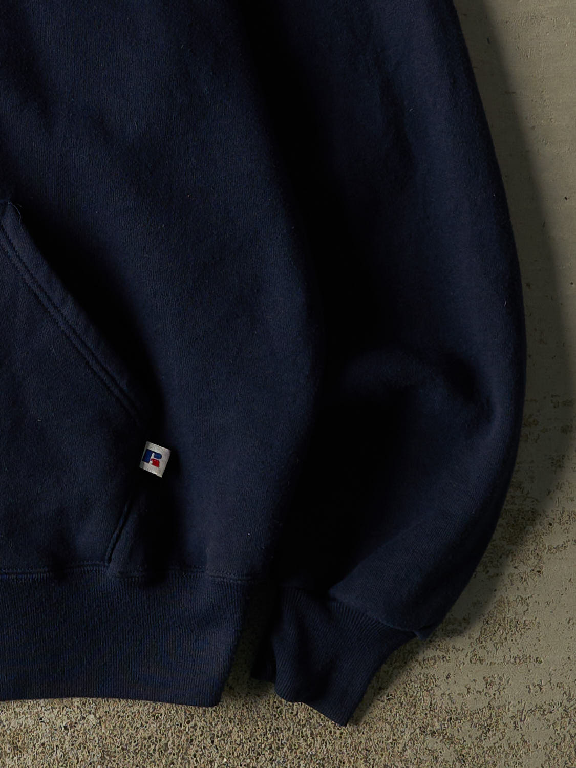 Vintage 90s Navy Blue Russell Athletic Blank Zip Up Hoodie (XXL/XXXL)
