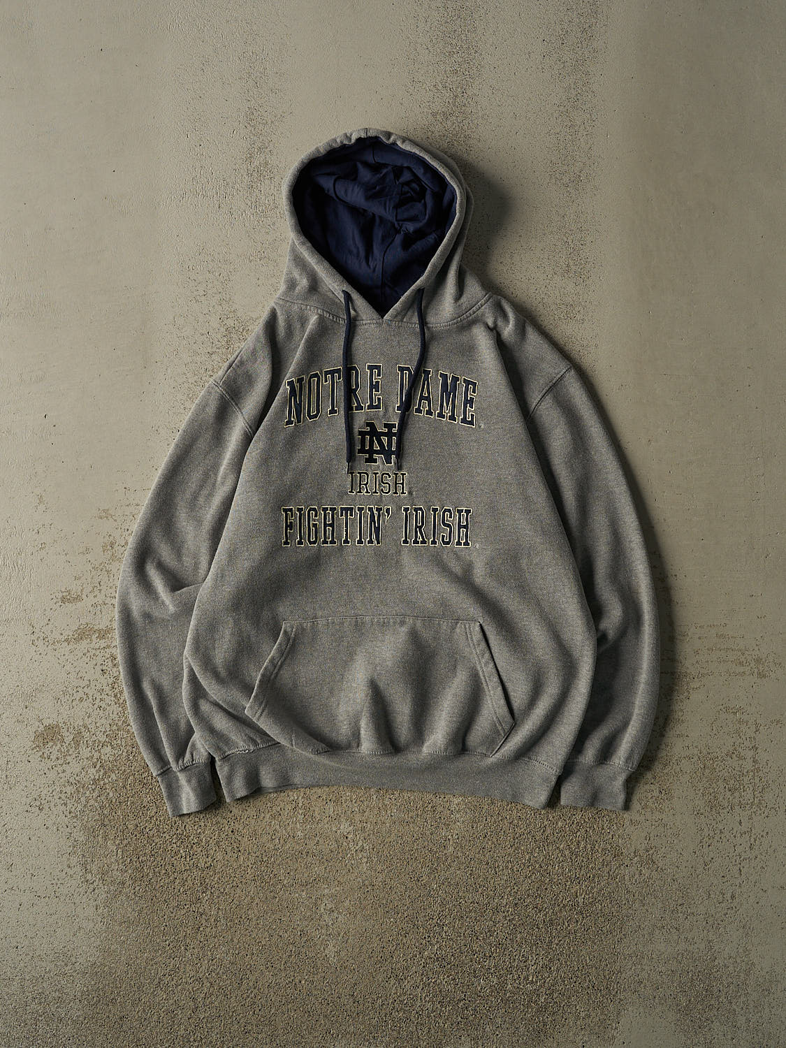 Vintage 90s Grey University of Notre Dame Hoodie (L)