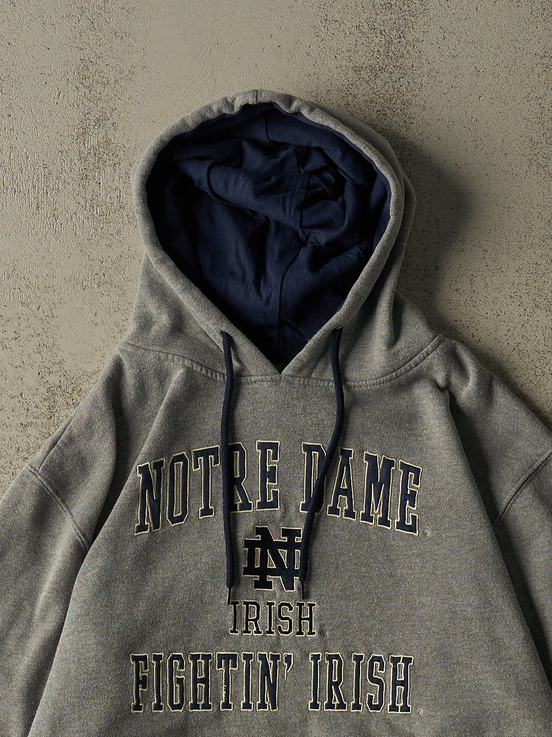 Vintage 90s Grey University of Notre Dame Hoodie (L)