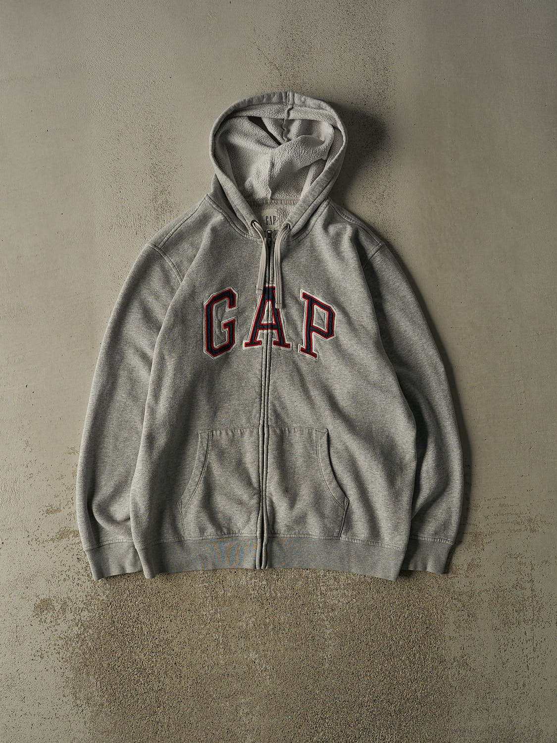 Vintage Y2K Grey Gap Zip Up Hoodie (XL/XXL)