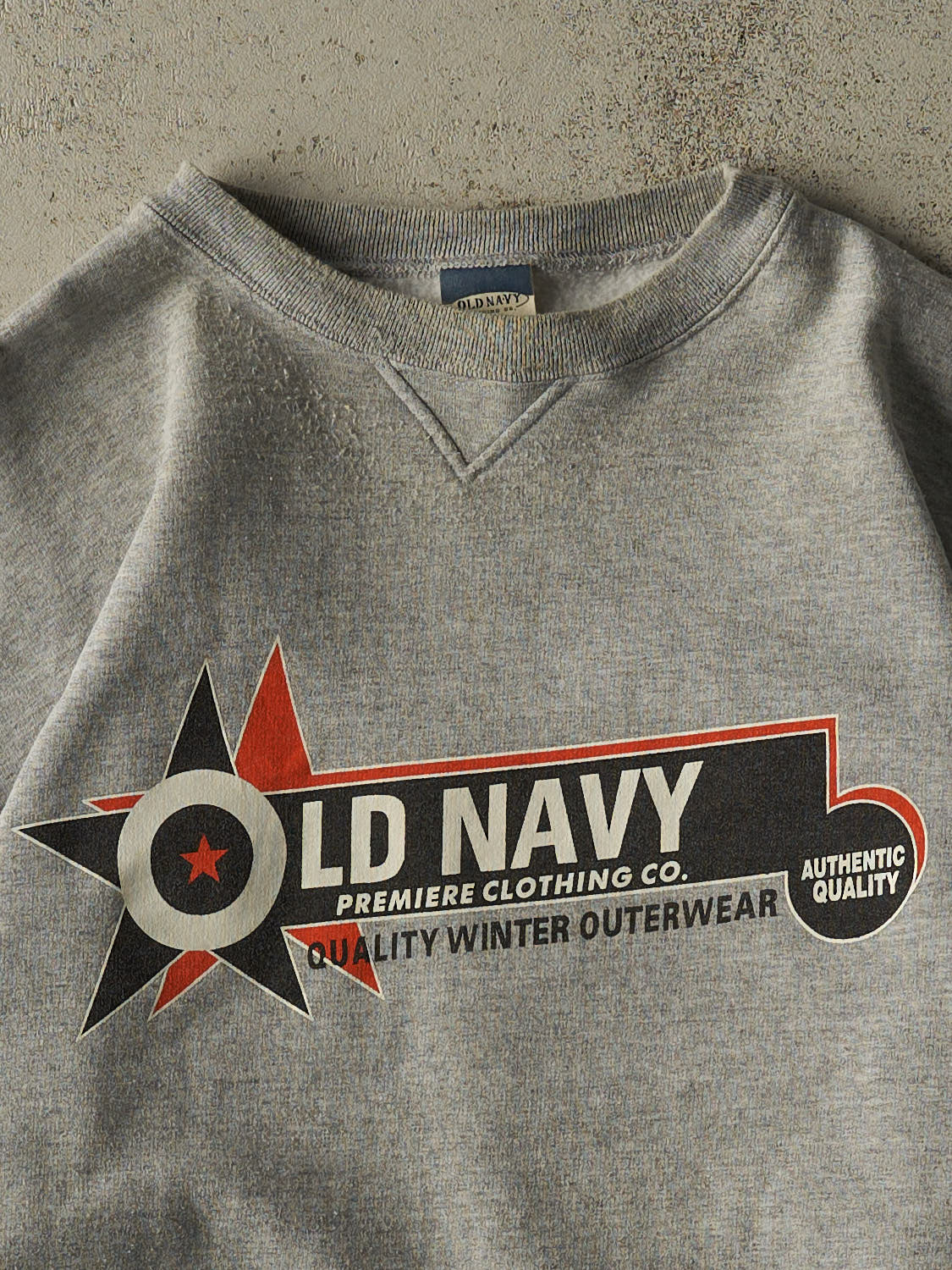 Vintage Y2K Grey Old Navy Logo Crewneck (L/XL)