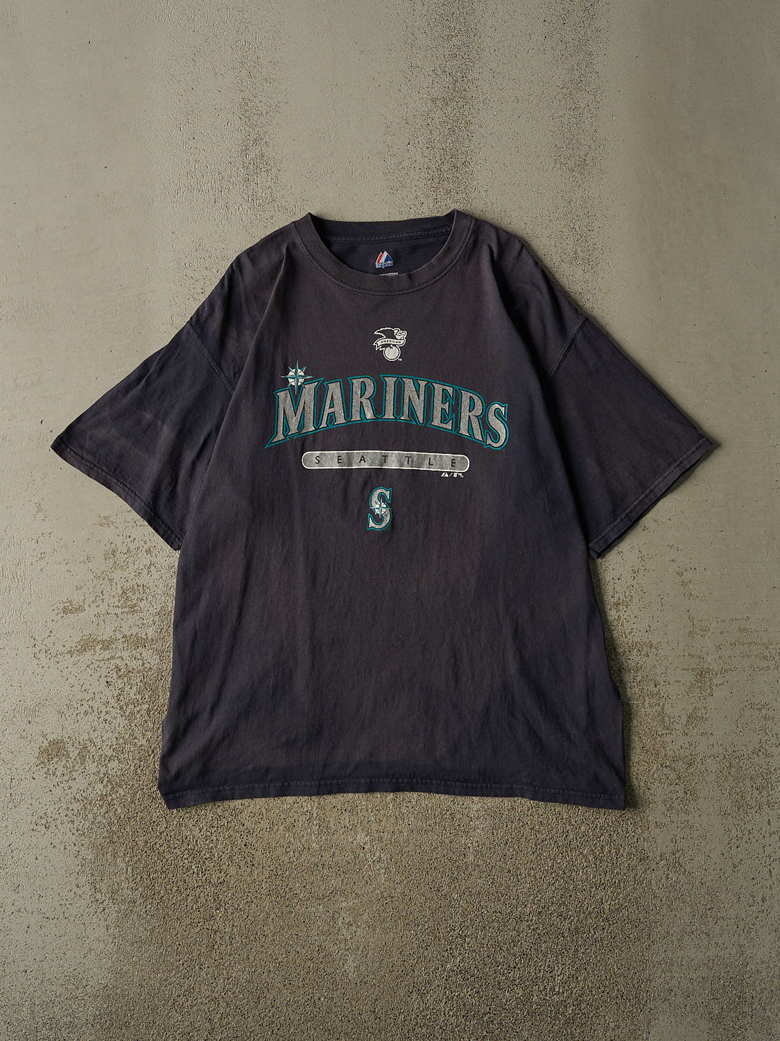 Vintage Y2K Navy Blue Seattle Mariners Tee (XL)
