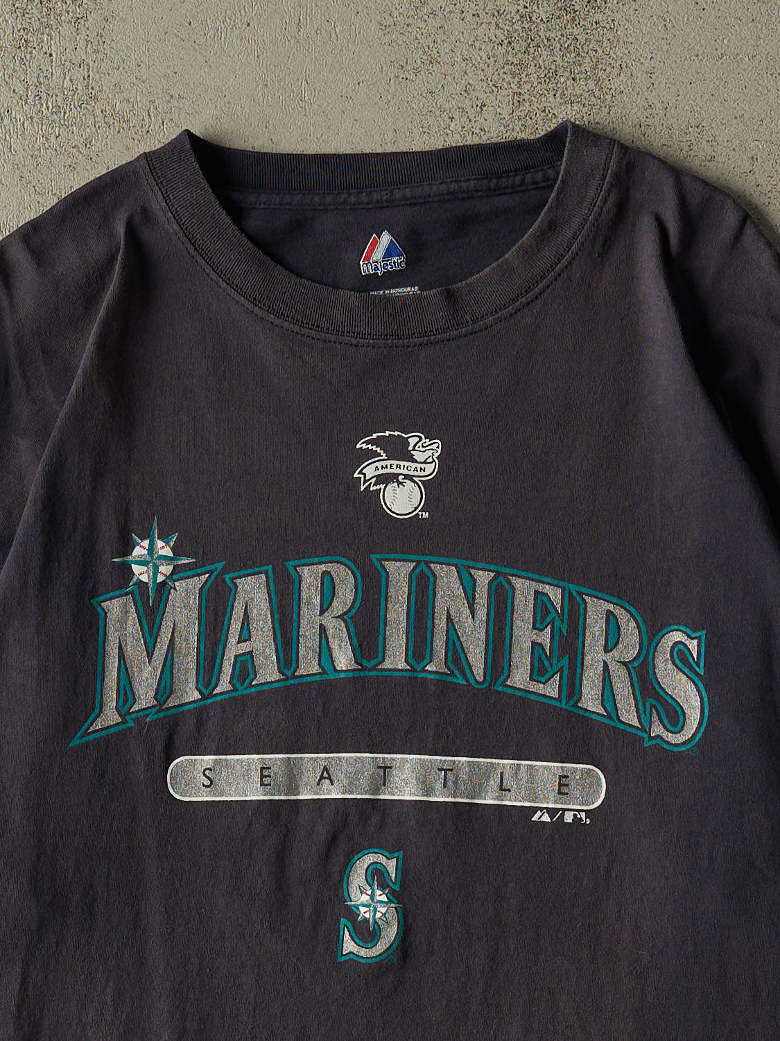 Vintage Y2K Navy Blue Seattle Mariners Tee (XL)