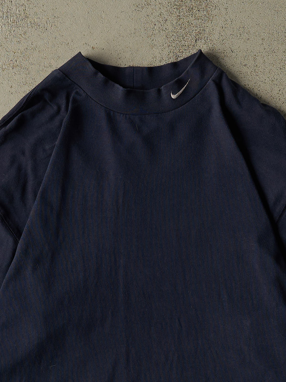 Vintage Y2K Navy Blue Nike Embroidered Mock Neck Long Sleeve (XL)