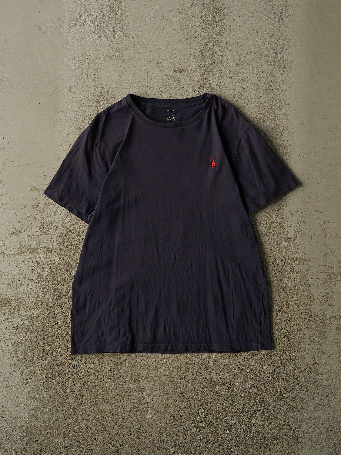 Vintage Y2K Navy Blue Polo Embroidered Tee (S/M)