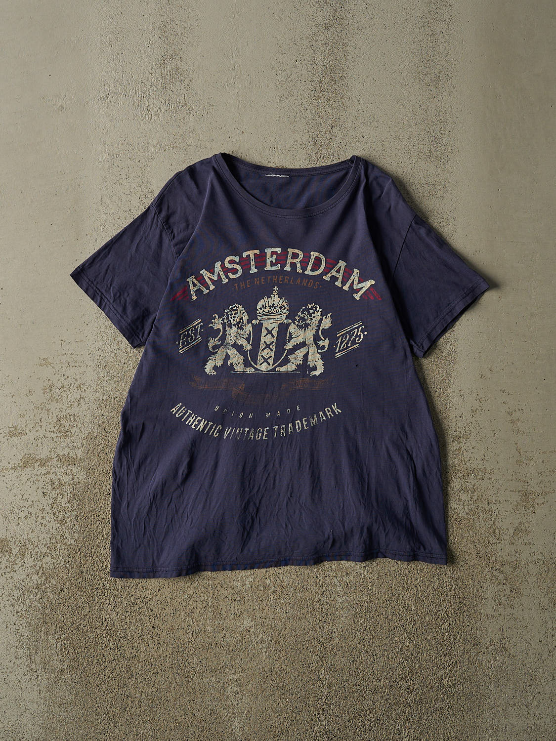 Vintage Y2K Navy Blue Amsterdam Tee (S/M)