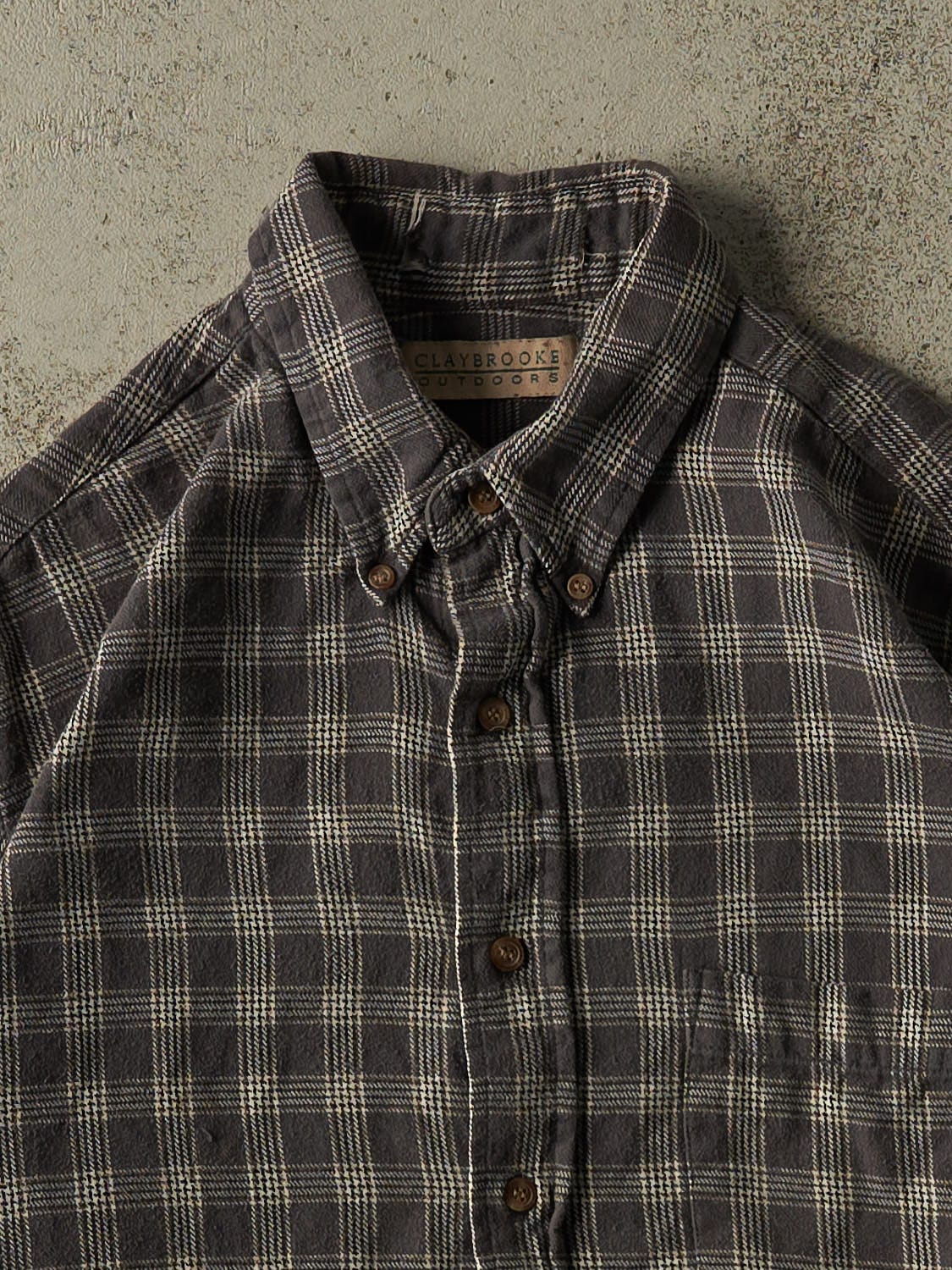 Vintage Y2K Green Flannel Button Up Long Sleeve (L/XL)