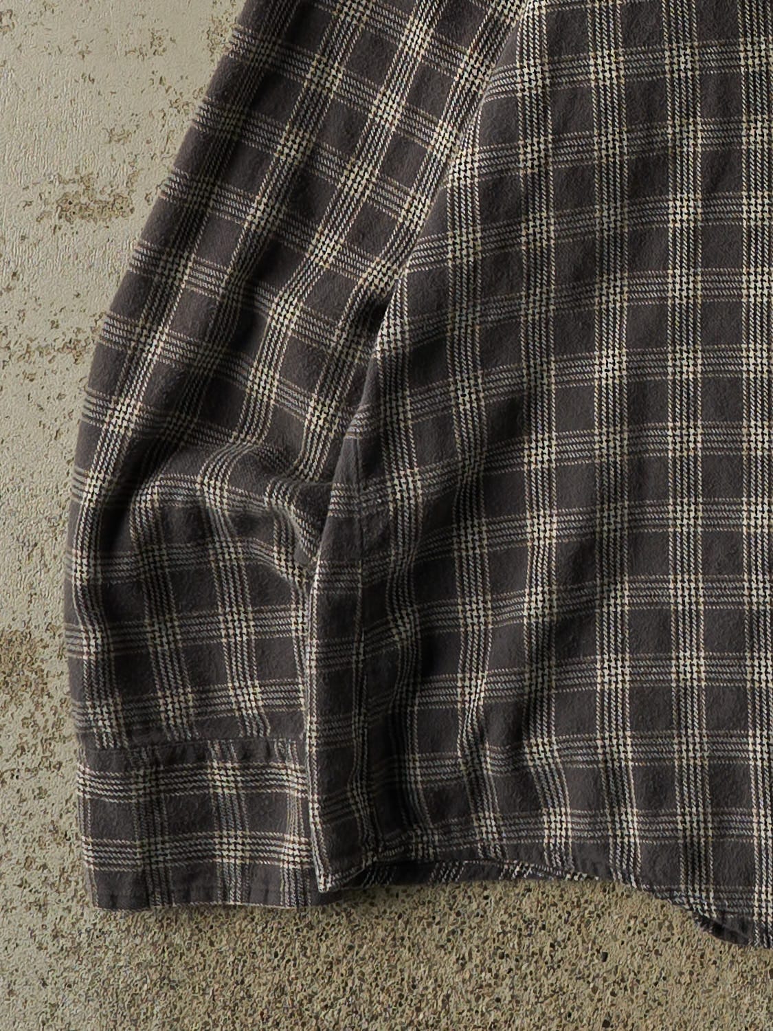 Vintage Y2K Green Flannel Button Up Long Sleeve (L/XL)