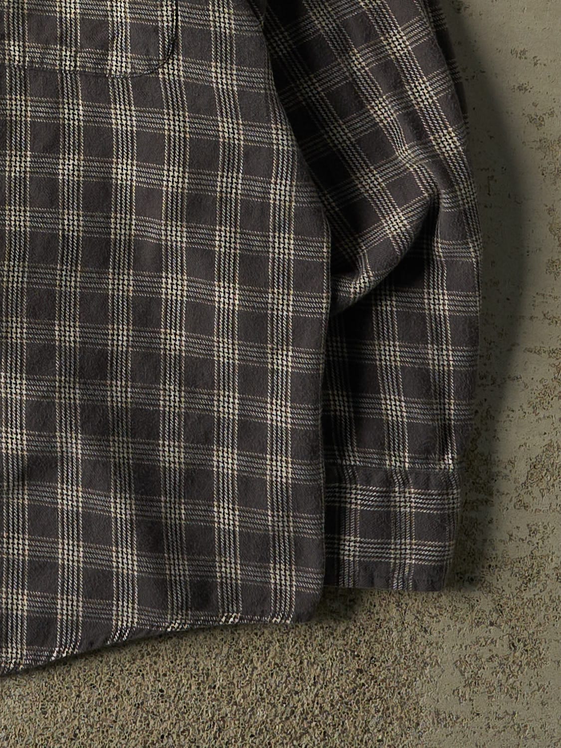Vintage Y2K Green Flannel Button Up Long Sleeve (L/XL)