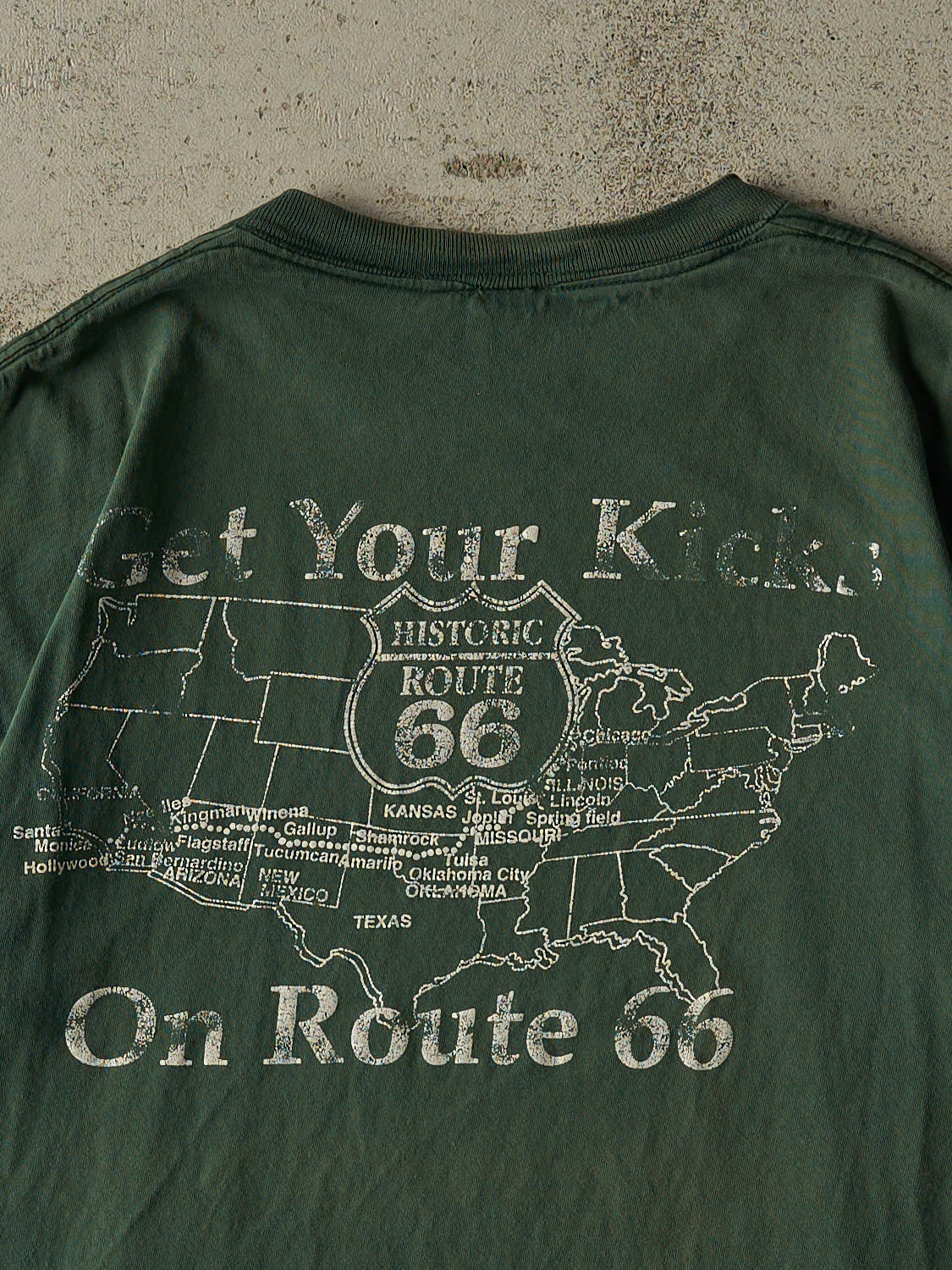 Vintage 90s Green Route 66 Tee (L)
