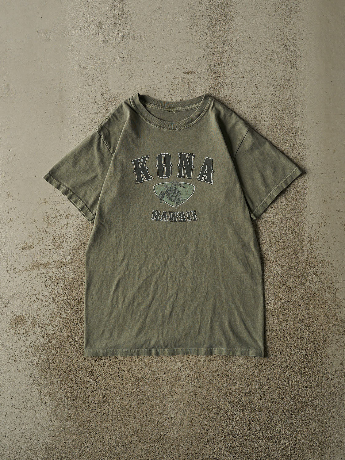 Vintage 90s Washed Green Kona Hawaii Tee (XS)