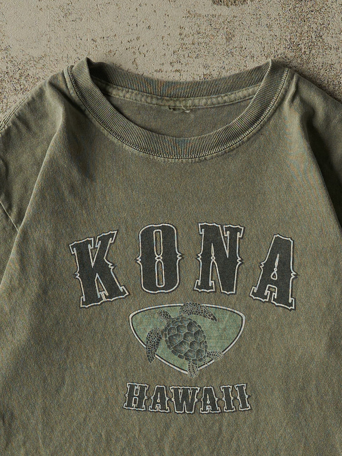 Vintage 90s Washed Green Kona Hawaii Tee (XS)