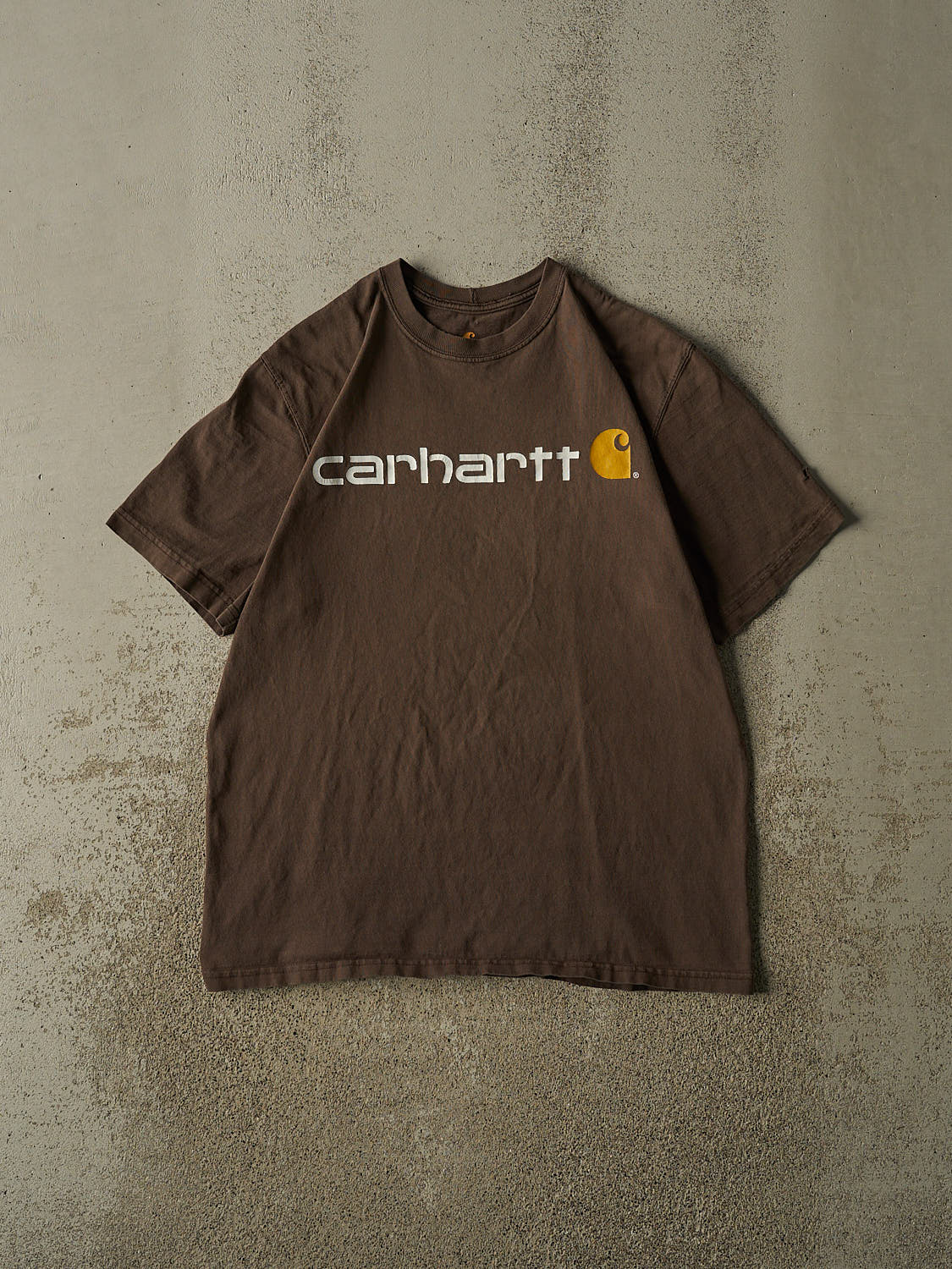 Vintage Y2K Brown Carhartt Logo Tee (L)