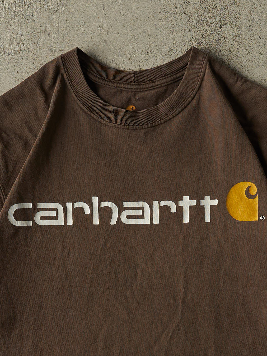 Vintage Y2K Brown Carhartt Logo Tee (L)