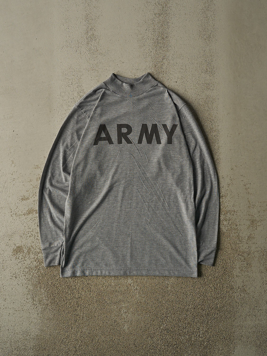Vintage 90s Grey United States Army Mock Neck Long Sleeve (S/M)