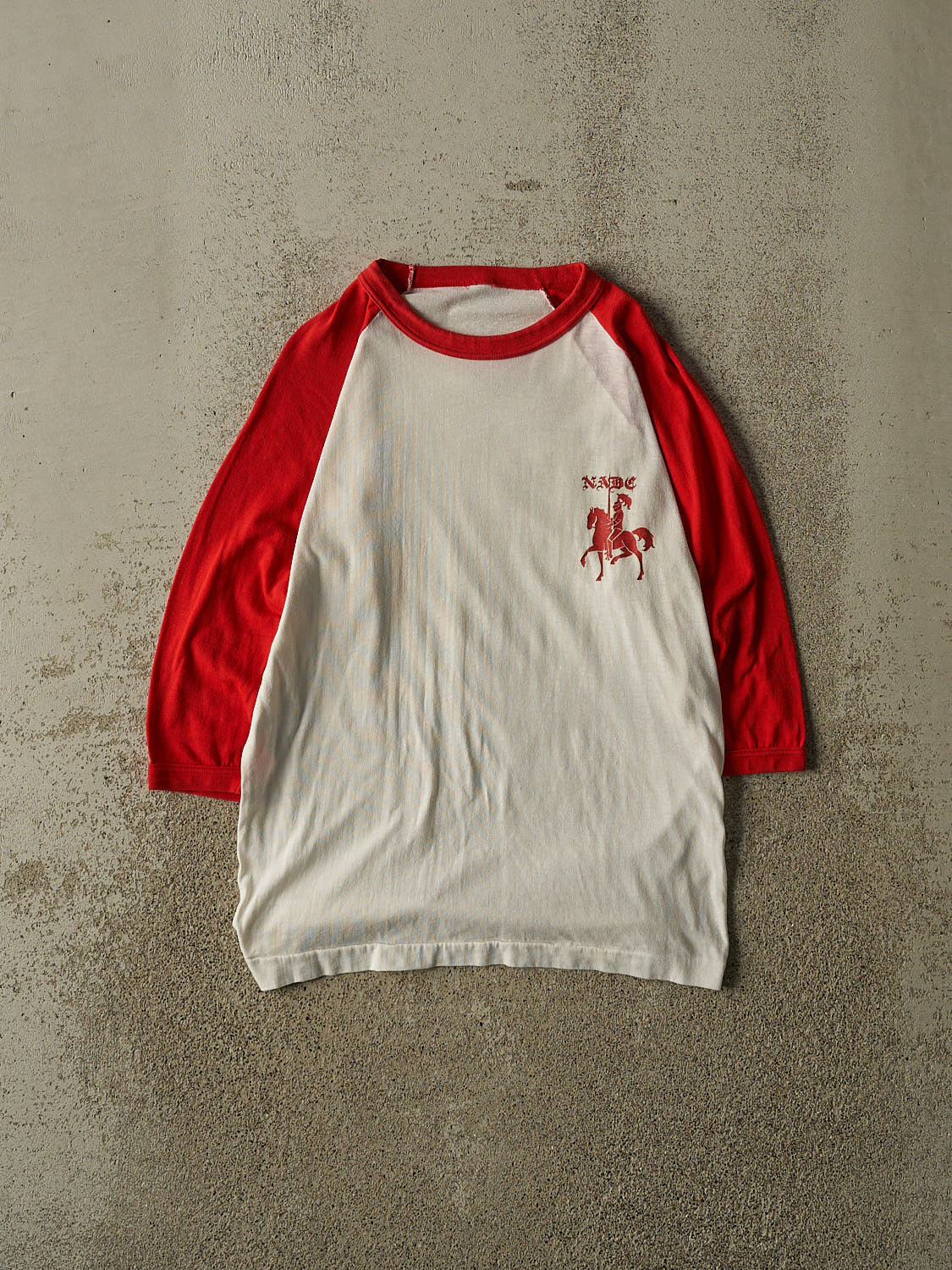 Vintage 70s White Raglan NADC Long Sleeve (S/M)