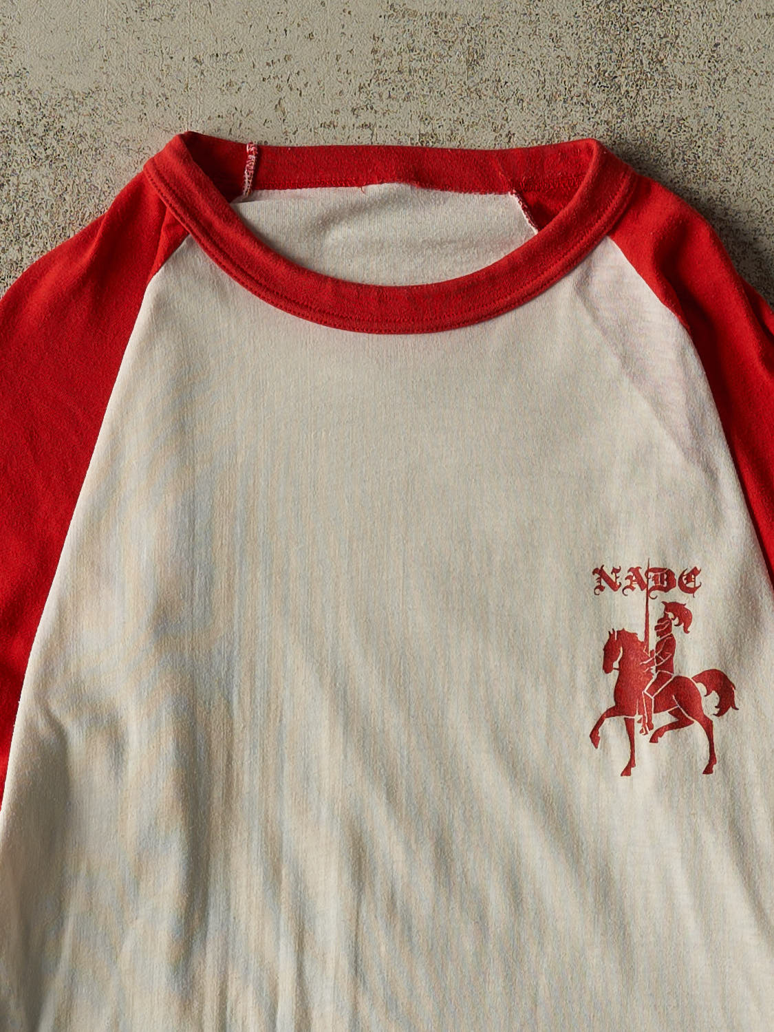 Vintage 70s White Raglan NADC Long Sleeve (S/M)