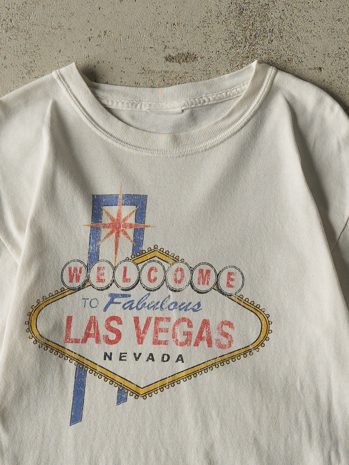 Vintage 90s White Las Vegas Tee (XS/S)