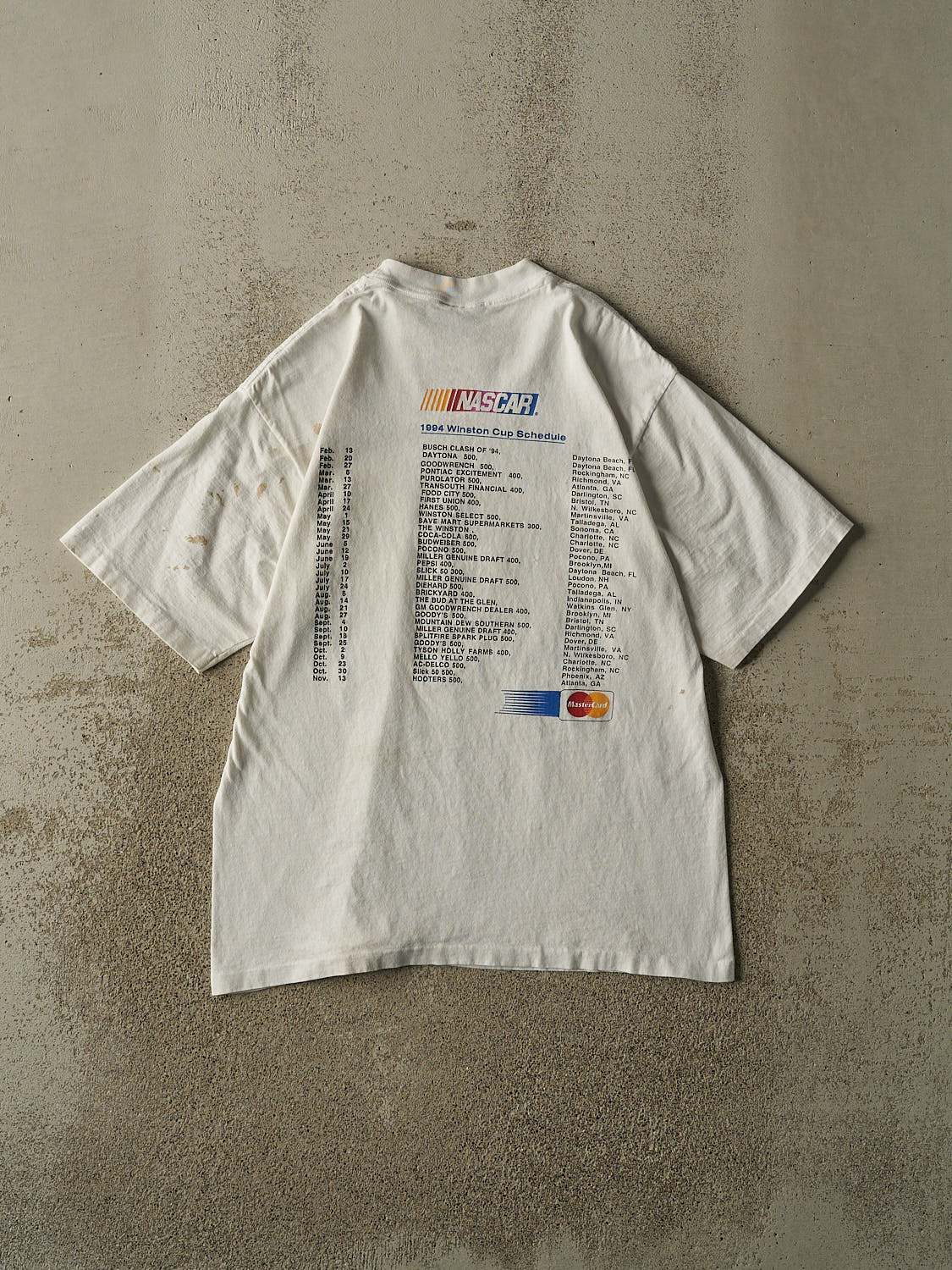 Vintage 94' White Nascar Single Stitch Tee (M/L)