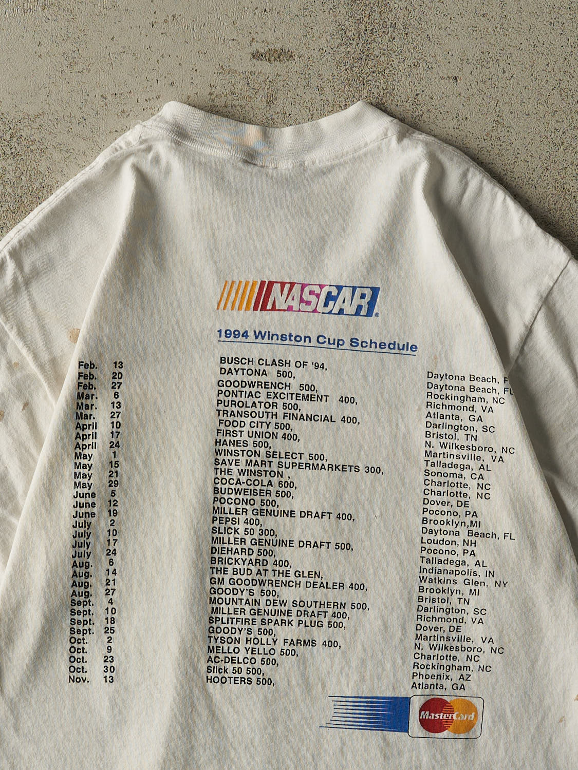 Vintage 94' White Nascar Single Stitch Tee (M/L)