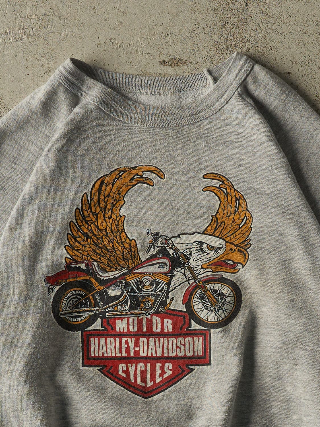 Vintage 80s RARE Grey Harley Davidson Victoria BC Crewneck (XS/S)