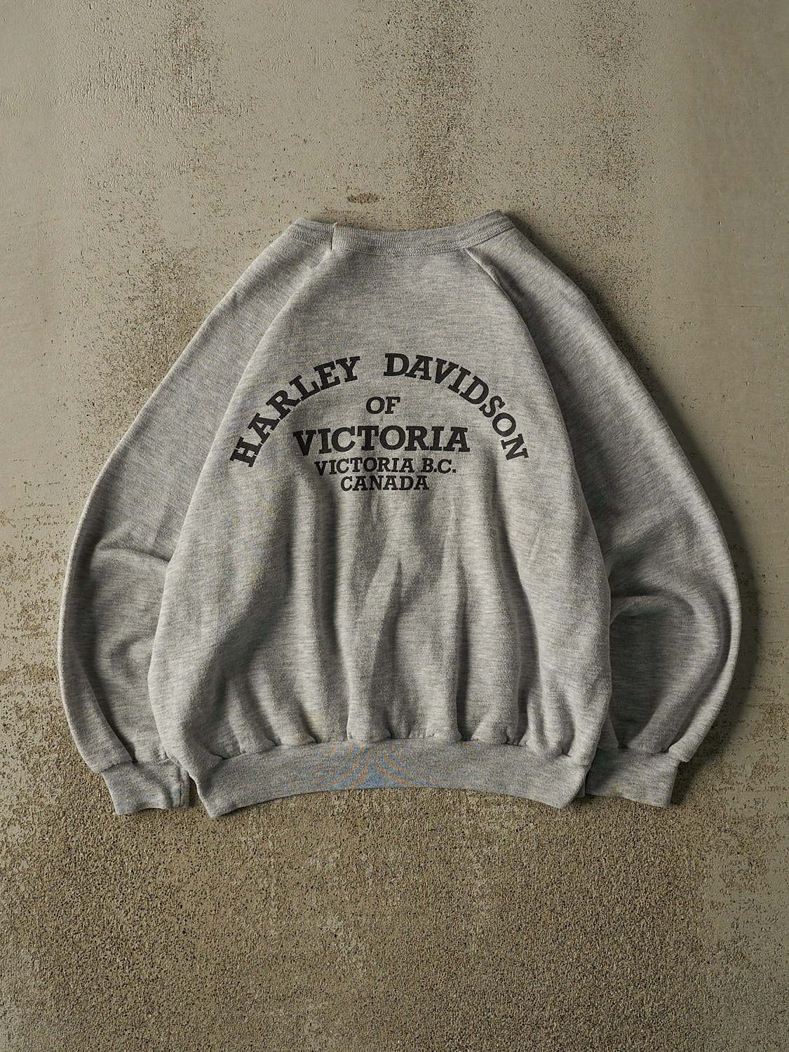 Vintage 80s RARE Grey Harley Davidson Victoria BC Crewneck (XS/S)