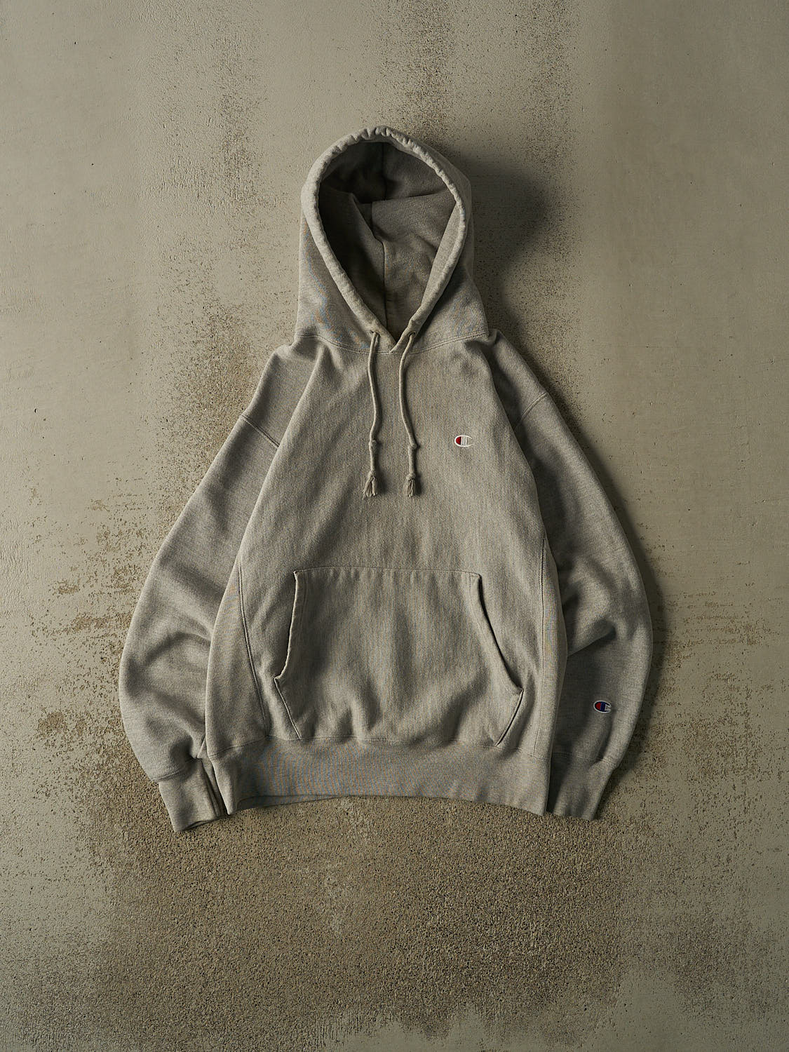 Vintage Y2K Grey Champion Reverse Weave Embroidered Hoodie (S/M)