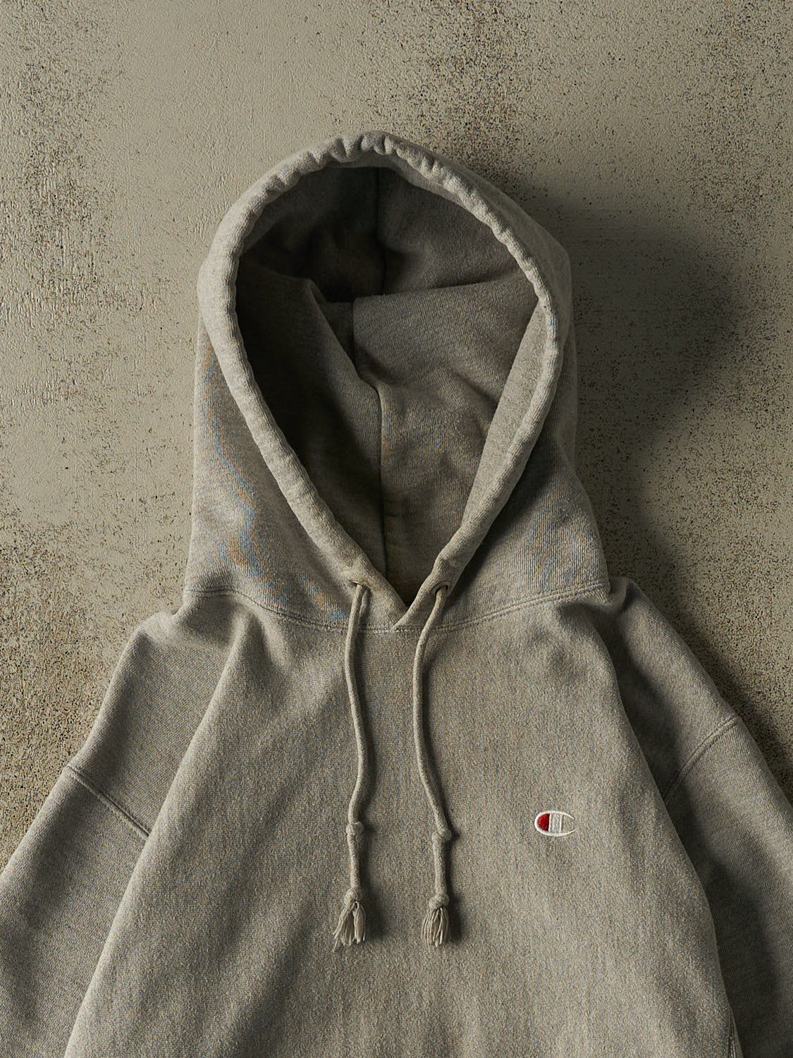 Vintage Y2K Grey Champion Reverse Weave Embroidered Hoodie (S/M)