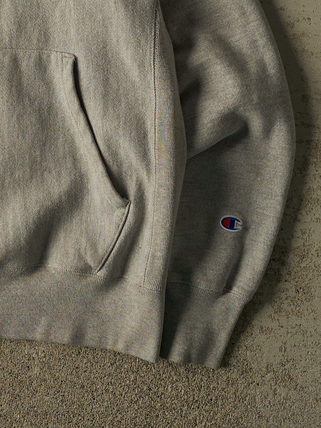 Vintage Y2K Grey Champion Reverse Weave Embroidered Hoodie (S/M)