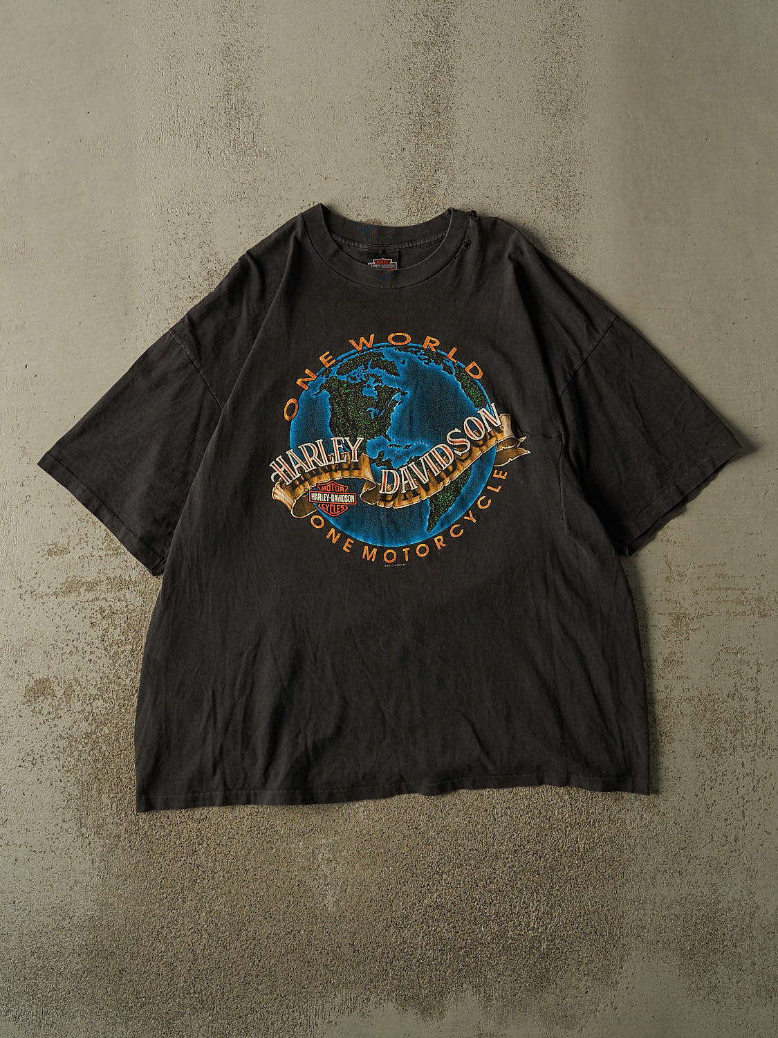 Vintage 90s Faded Black Harley Davidson Joliet IL Single Stitch Tee (XXL/XXXL)
