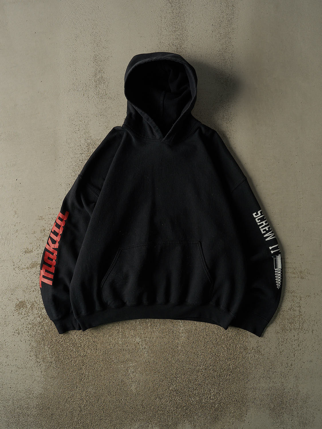 Vintage Y2K Black Makita Tools West Coast Choppers Spoof Hoodie (XL)