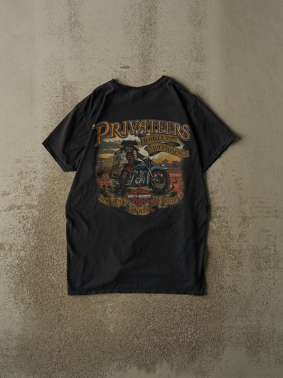 Vintage 15' Faded Black Harley Davidson Halifax NS Tee (L/XL)