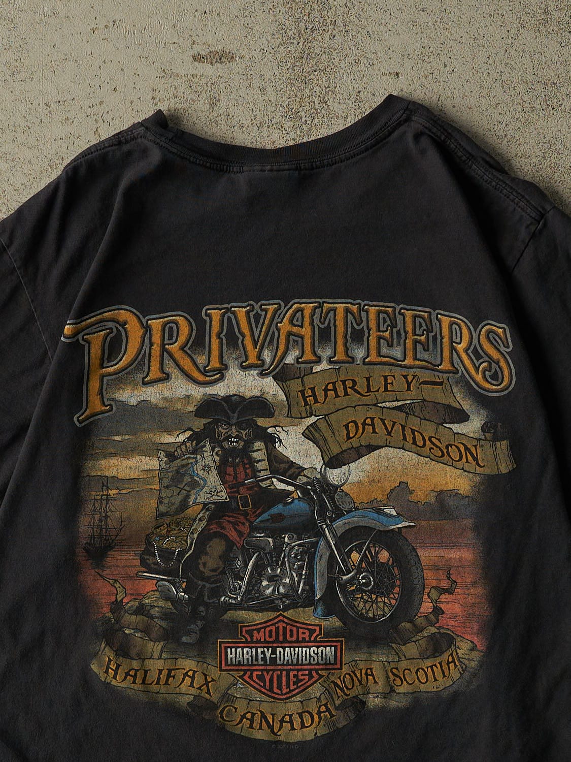 Vintage 15' Faded Black Harley Davidson Halifax NS Tee (L/XL)