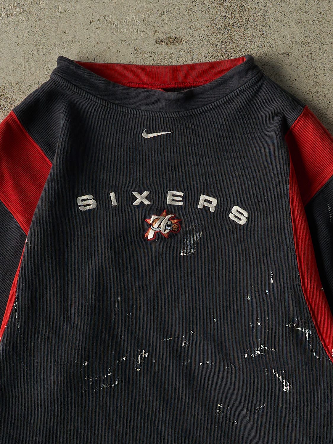 Vintage Y2K Faded Black Nike Philadelphia 76ers Thermal Long Sleeve (L)