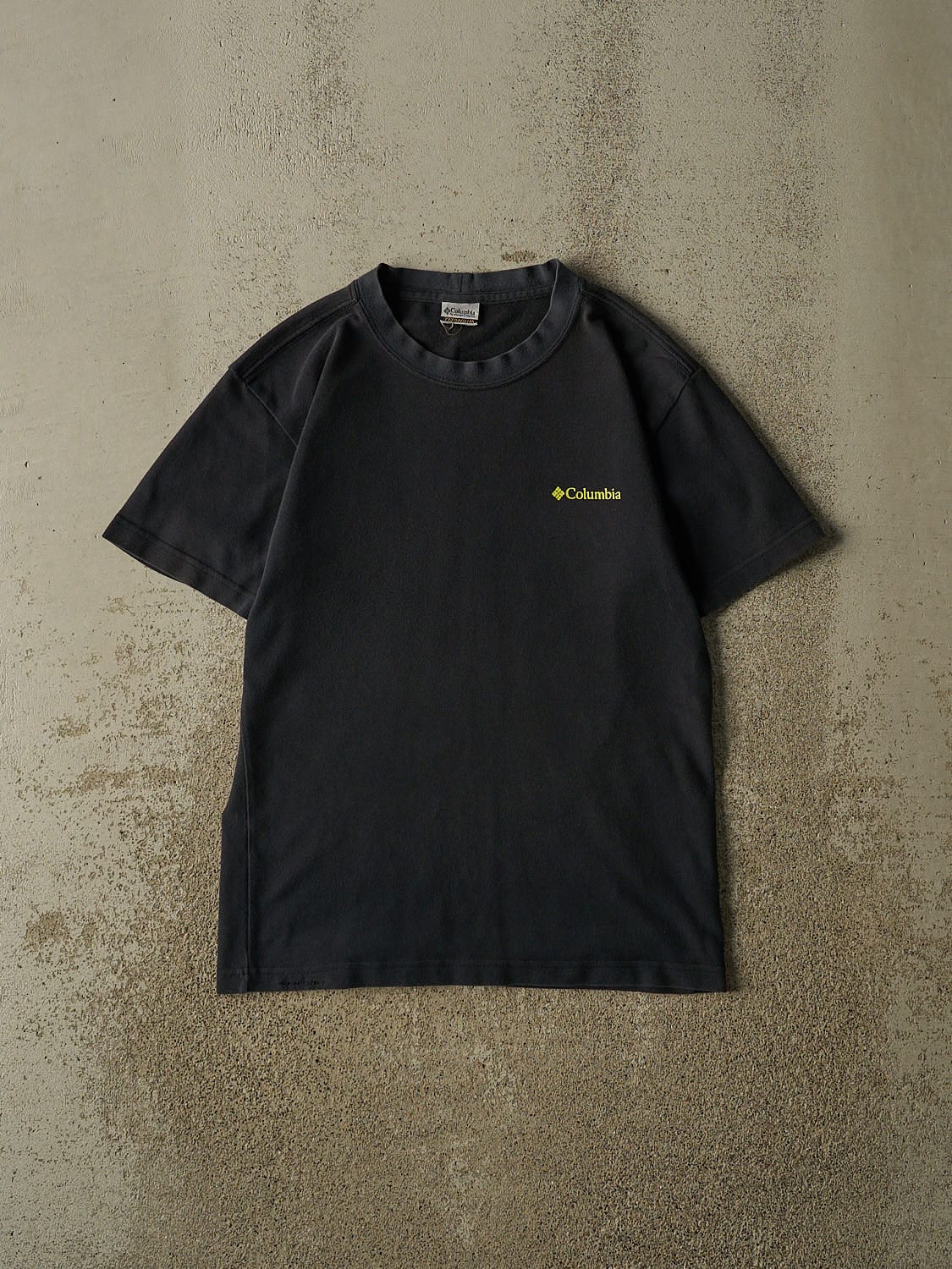 Vintage Y2K Faded Black Columbia "We're Down To Earth" Textured Tee (S/M)