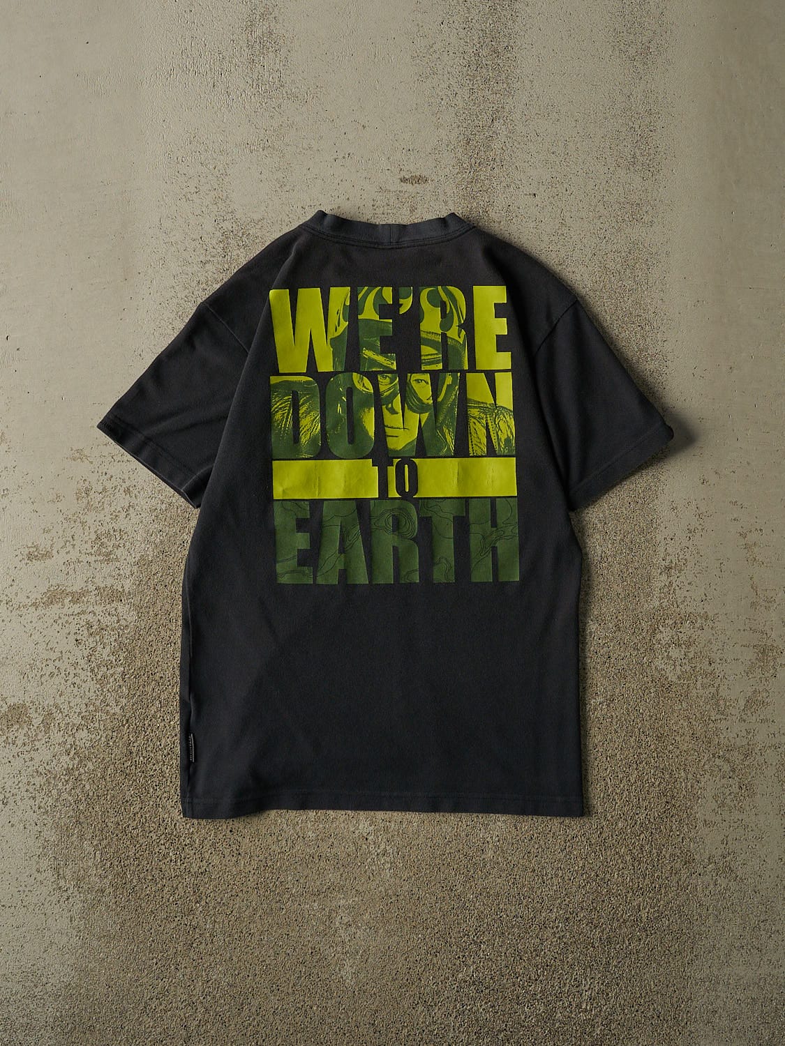 Vintage Y2K Faded Black Columbia "We're Down To Earth" Textured Tee (S/M)