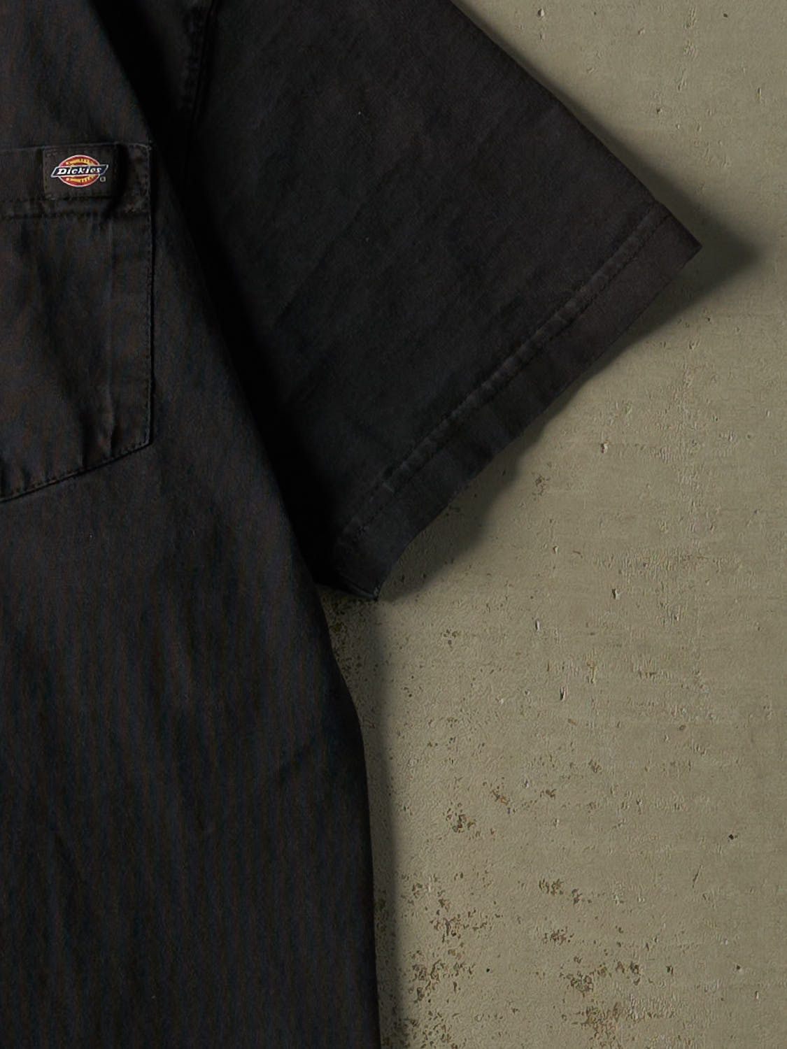 Vintage Y2K Faded Black Dickies Embroidered Pocket Tee (XL/XXL)