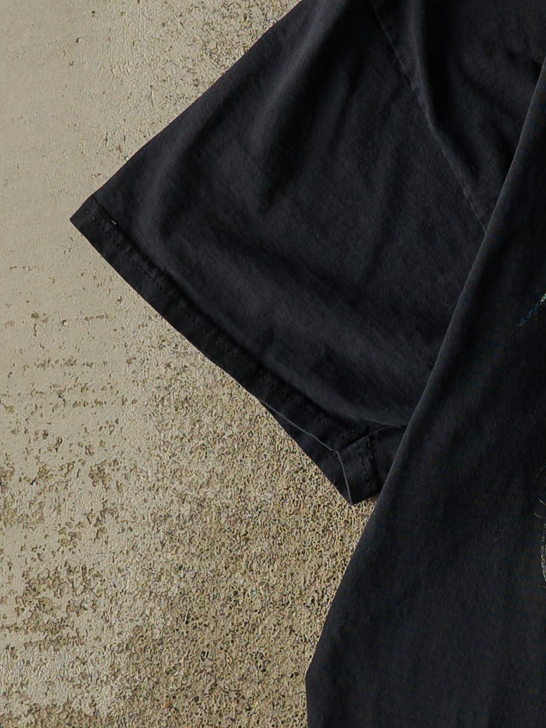 Vintage Y2K Faded Black American Pride Customs Biker Tee (L)