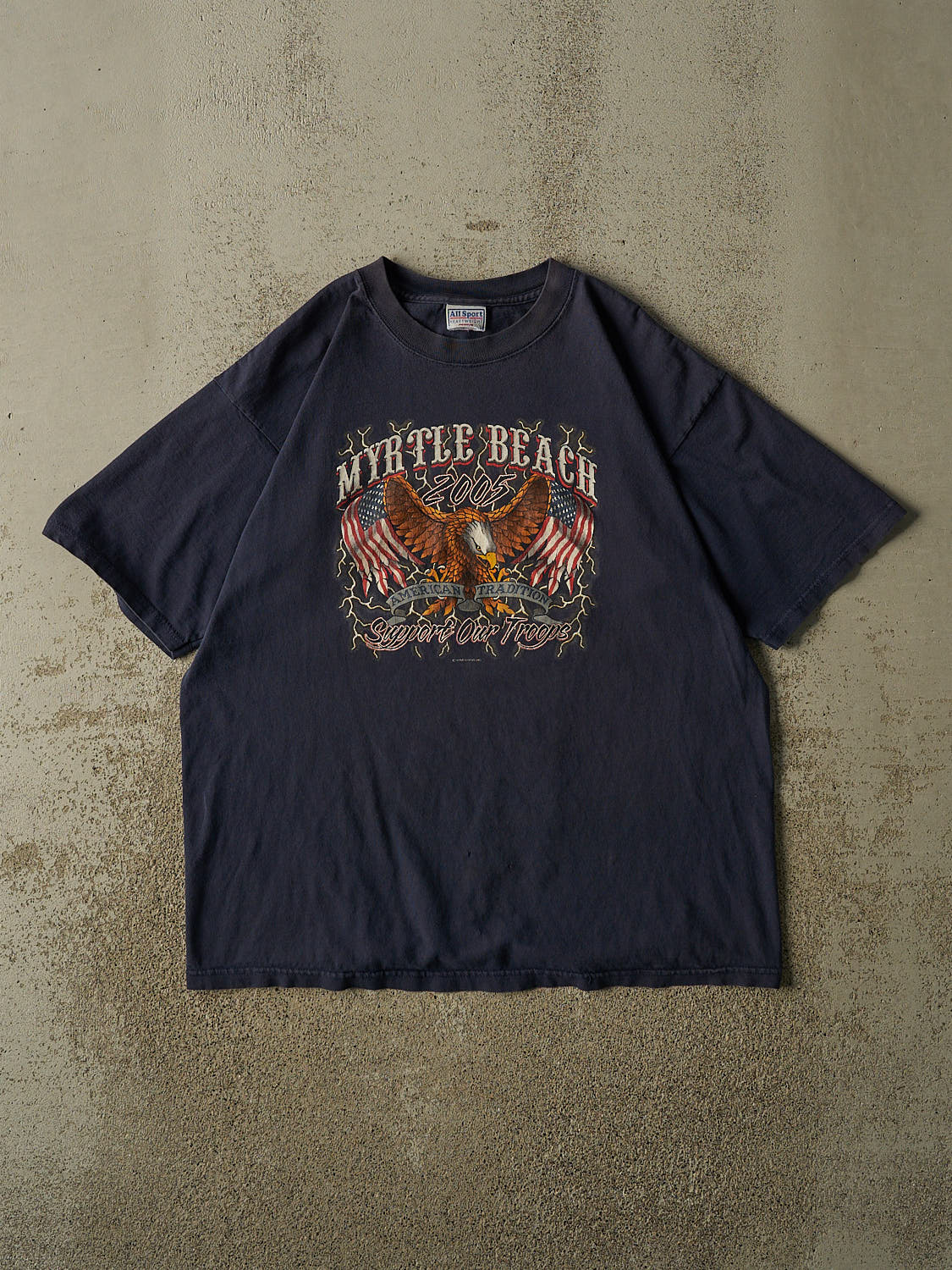 Vintage 05' Navy Blue Myrtle Beach Bike Week Tee (L)