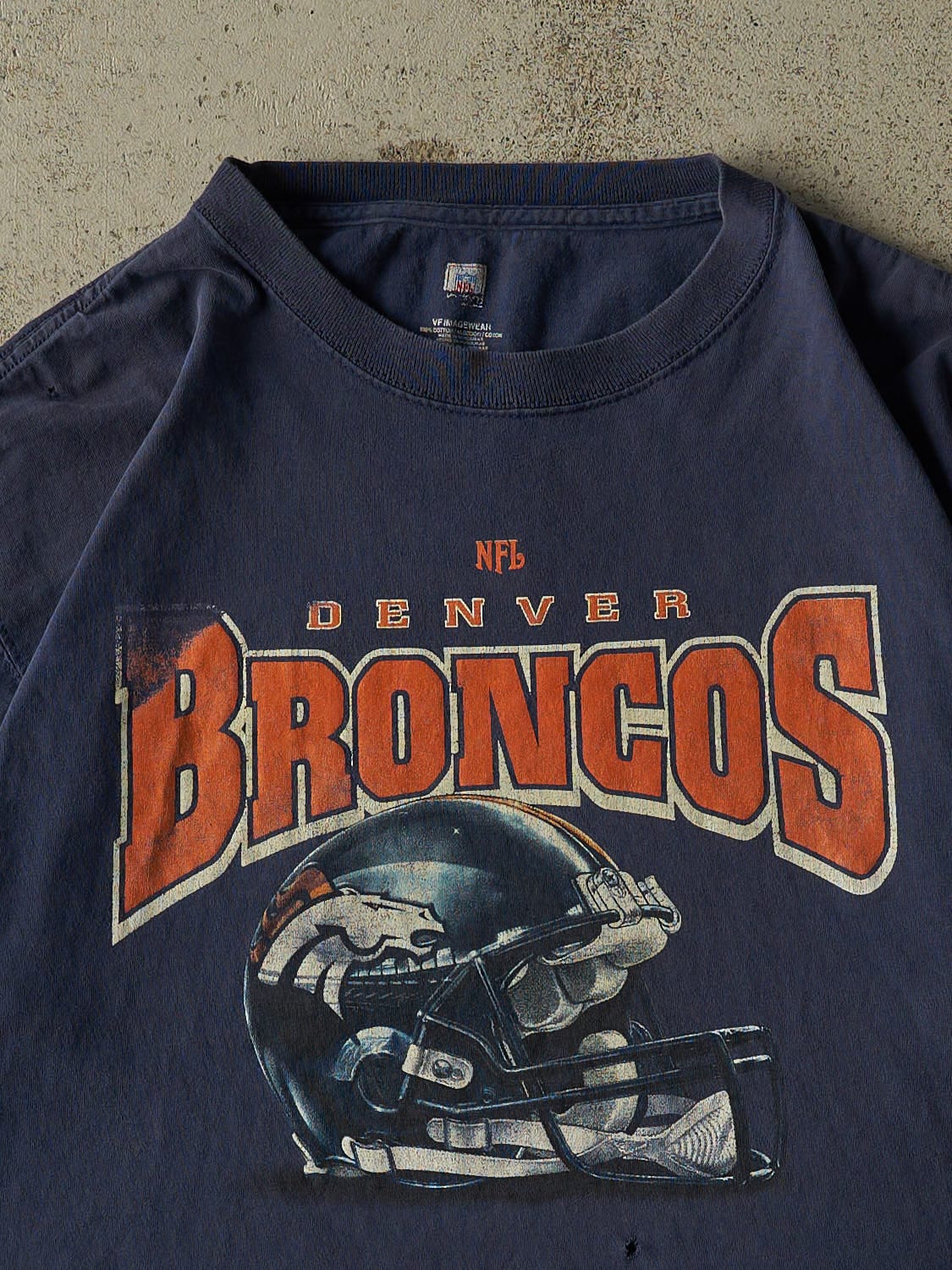 Vintage Y2K Navy Blue Denver Broncos Tee (XL)
