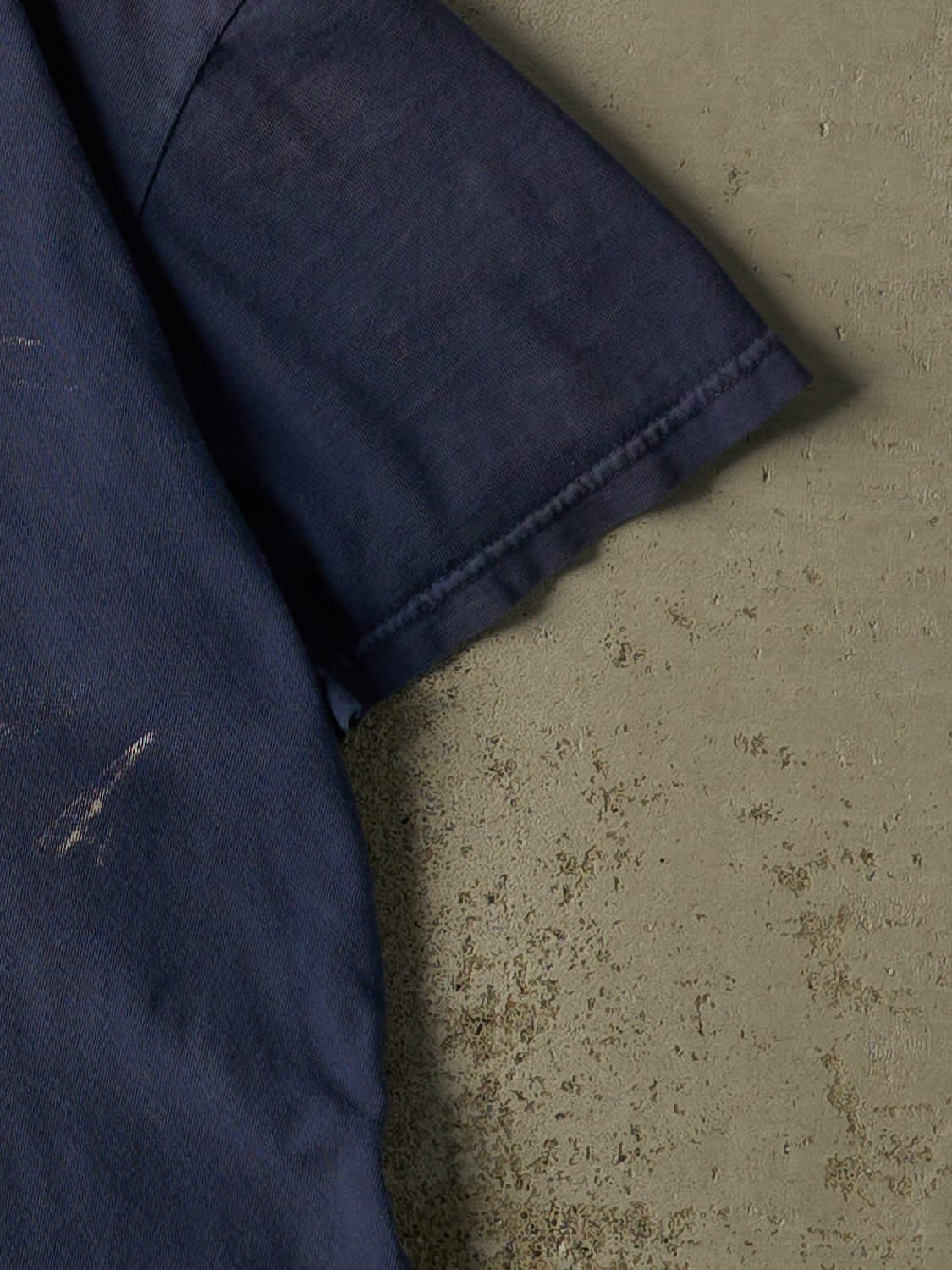 Vintage Y2K Sun Faded Navy Polo Logo Tee (M/L)