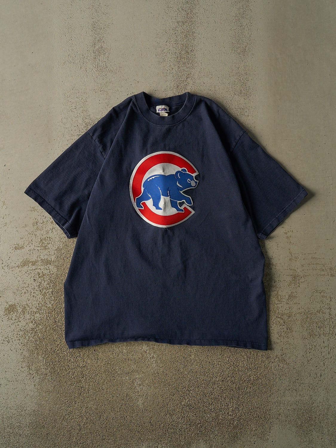 Vintage 90s Navy Blue Chicago Cubs Embroidered Tee (XL)
