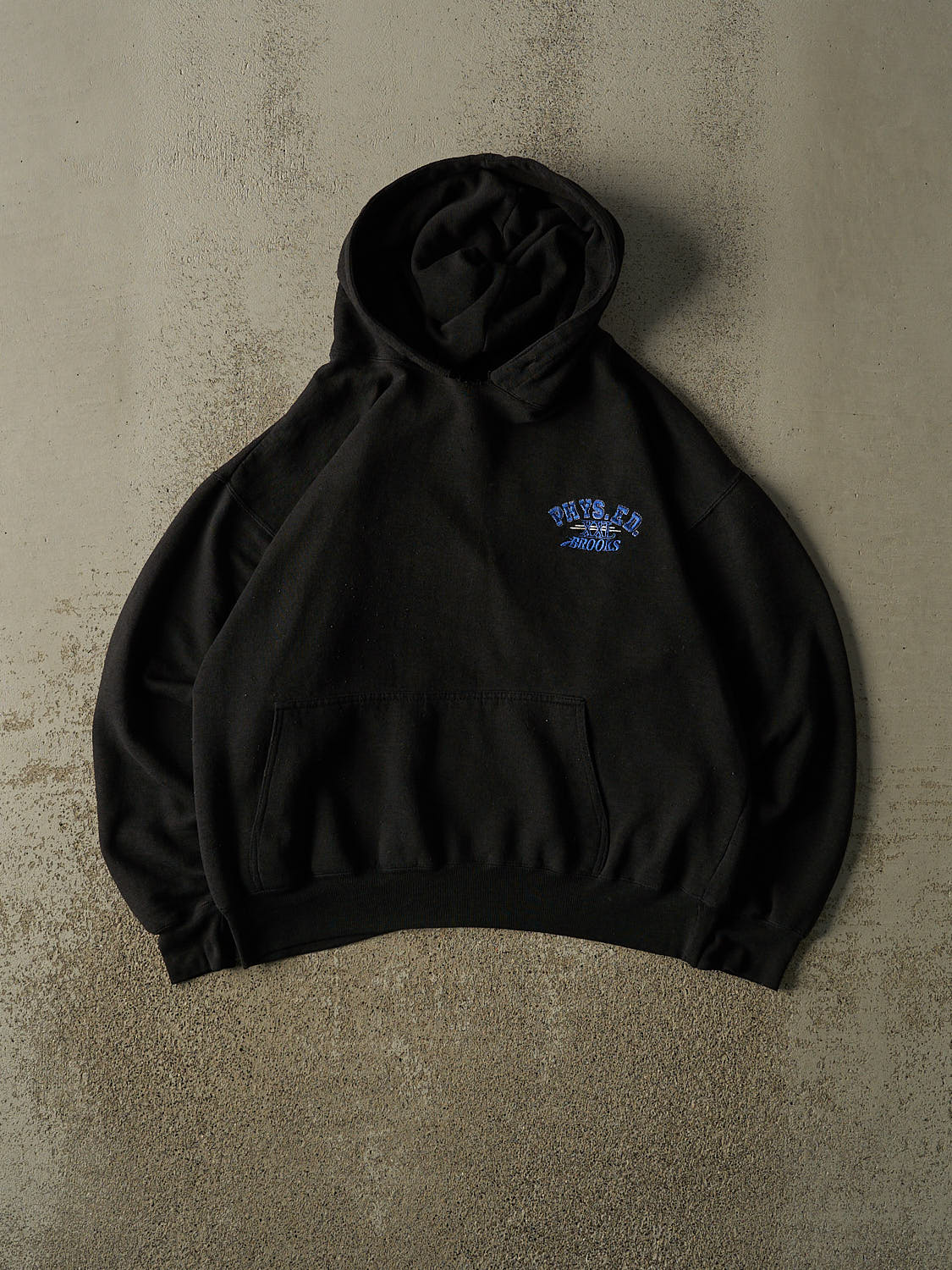 Vintage 90s Faded Black Brooks Embroidered Hoodie (S)
