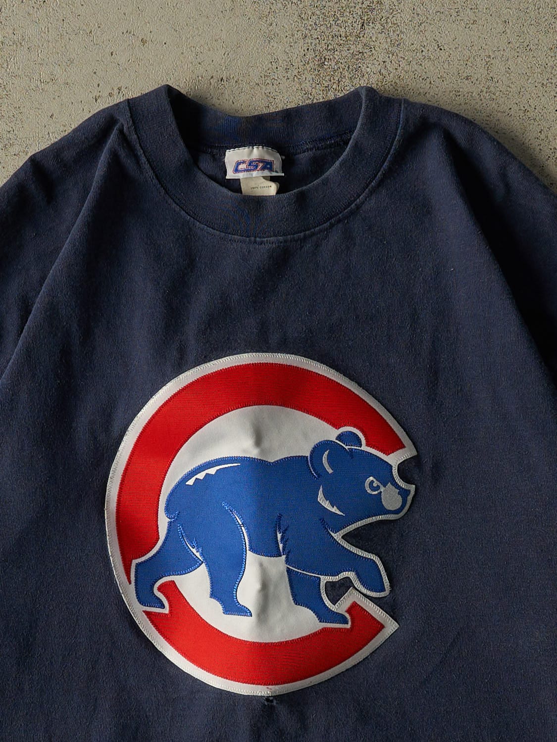 Vintage 90s Navy Blue Chicago Cubs Embroidered Tee (XL)