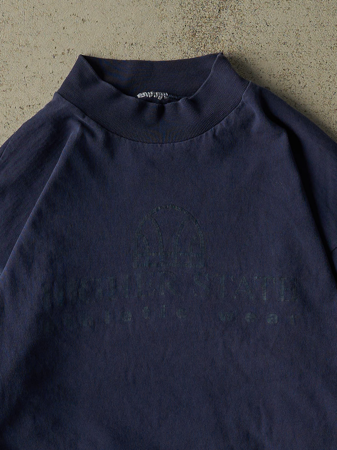 Vintage 90s Navy Blue Higher State Athletic Mock Neck Long Sleeve (L/XL)