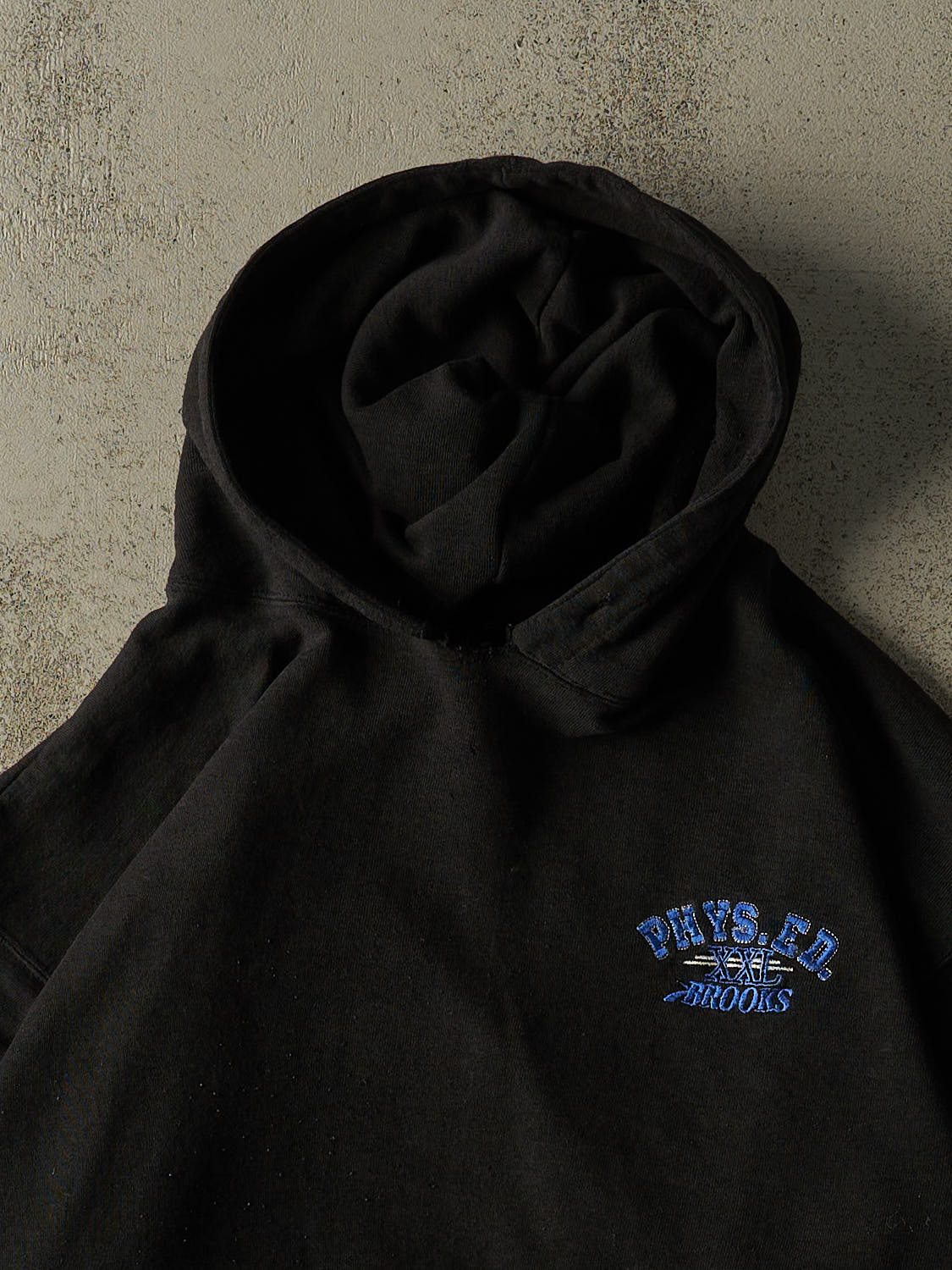 Vintage 90s Faded Black Brooks Embroidered Hoodie (S)